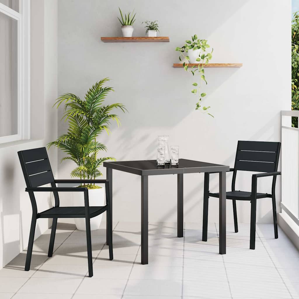 Piharuokailu Setti 9 Pcs Musta Jauhemaalattu Teräs - Image 12