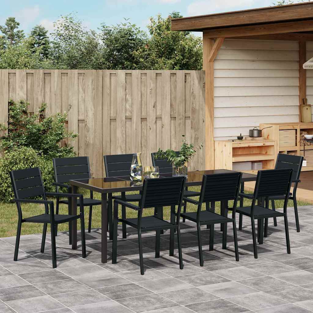Piharuokailu Setti 9 Pcs Musta Jauhemaalattu Teräs - Image 4