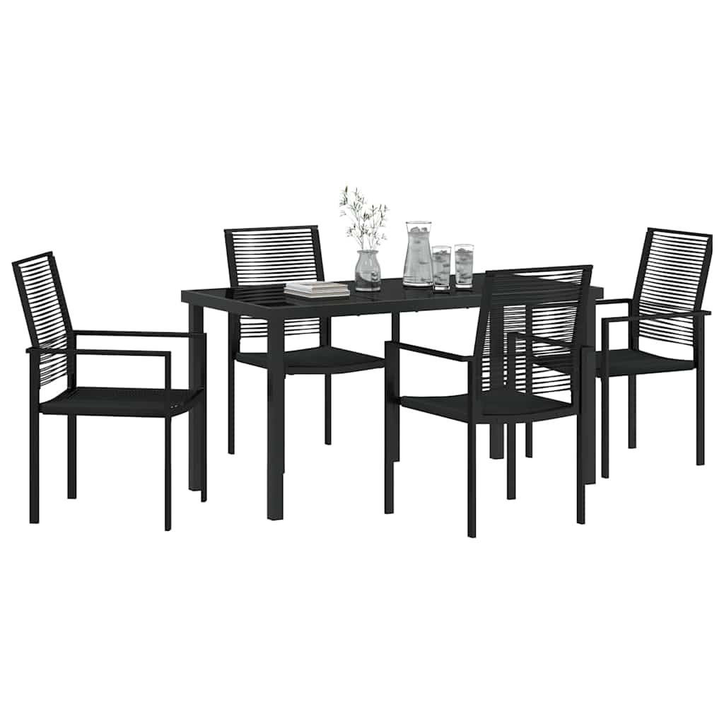 Piharuokailu Setti 5 Pcs Musta Jauhemaalattu Teräs - Image 3