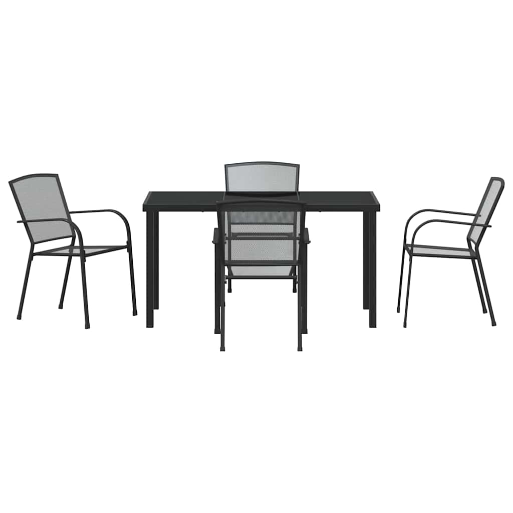 Piharuokailu Setti 5 Pcs Antrasiitti Jauhemaalattu Teräs - Image 7