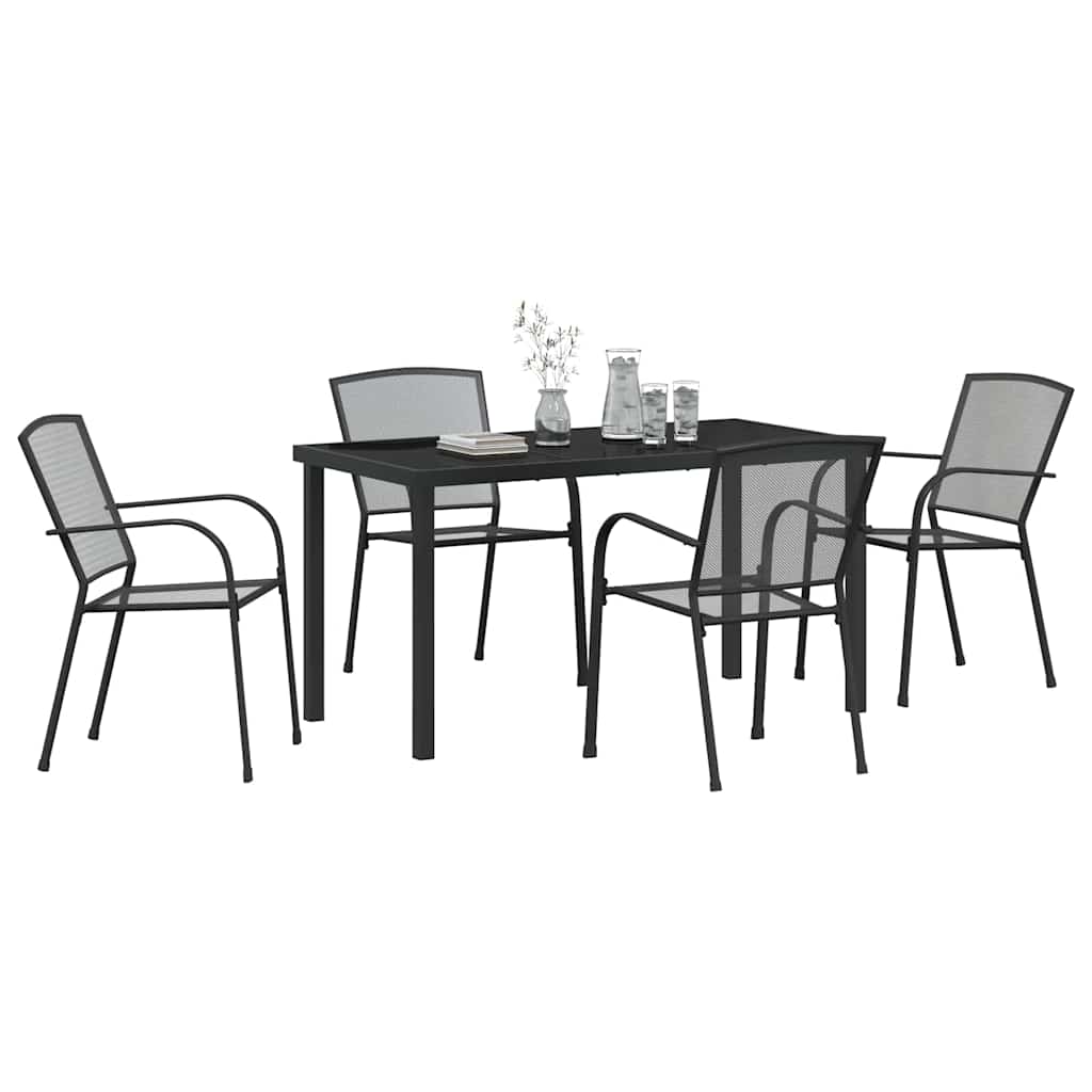 Piharuokailu Setti 5 Pcs Antrasiitti Jauhemaalattu Teräs - Image 3